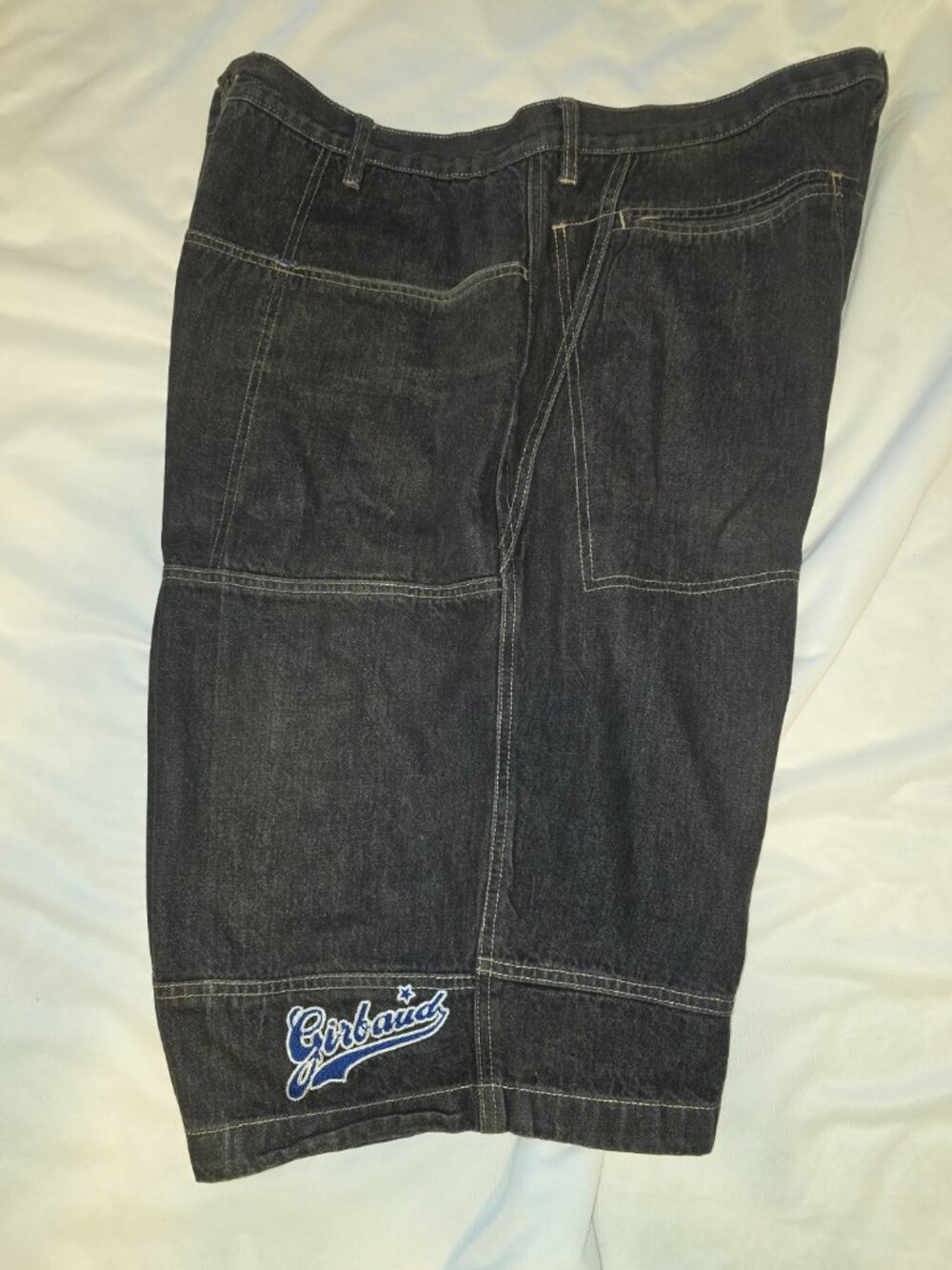 Marithe Francois Girbaud Shorts Mens 44 Black Jean Denim Long Baggy Y2K HipHop - Picture 6 of 10